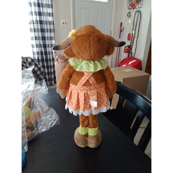 Highland Cow Plush Standing Girl Farmhouse Country Decor - Picture 3 of 3
